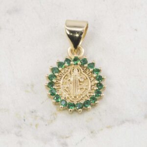 DIJE SAN BENITO BORDE ESMERALDA PEQUEÑO