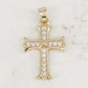 DIJE CRUZ GÓTICA CIRCONES