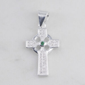 DIJE CRUZ CELTA CIRCONES CENTRO ESMERALDA