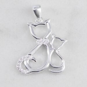 DIJE 2 GATOS SILUETA