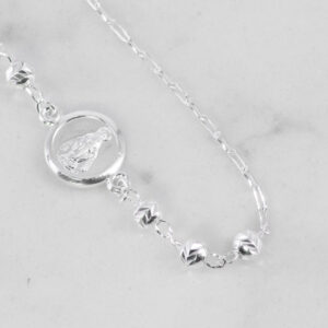 PULSERA MILAGROSA BALINES MARTILLADOS 4MM-19CM