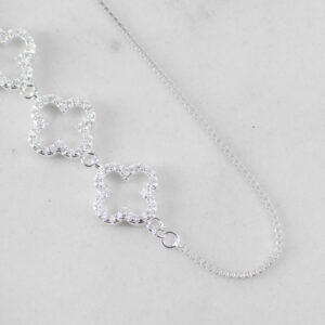 PULSERA SILUETA TREBOL CIRCONES X3 21CM
