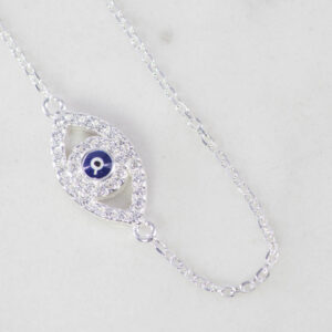 PULSERA OVALO CIRCONES OJO TURCO 19CM