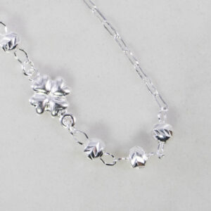 PULSERA TREBOL BALINES MARTILLADOS 4MM-19CM